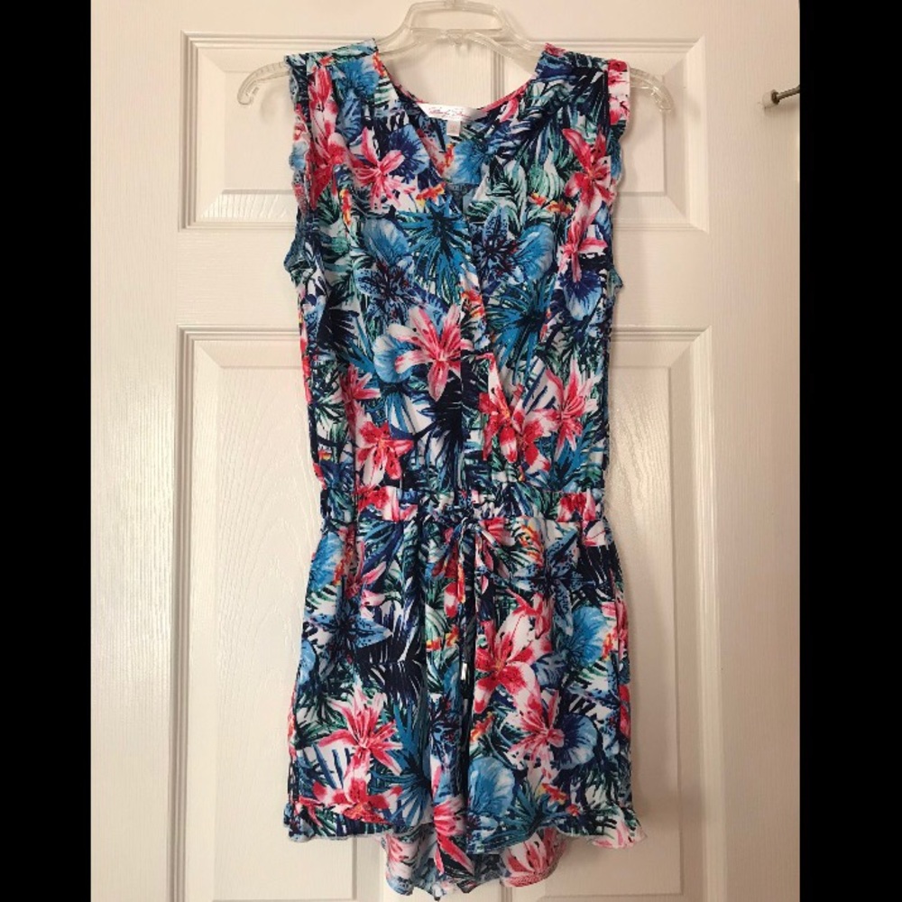 Tropical print romper